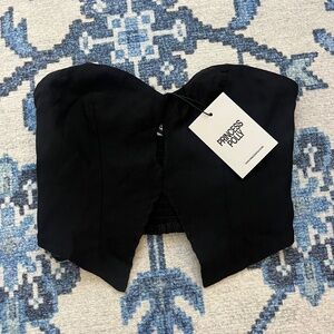 NWT Princess Polly Strapless Black Cut Out Top Size 4